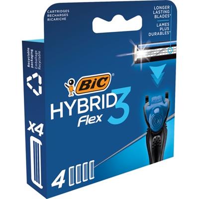 Bic Hybrid 3 Flex Erkek Tıraş Bıçağı Yedek Kartuş 4lü 3 Titanyum Bıçak Aloe Vera ve E Vitaminli Konforlu Tıraş