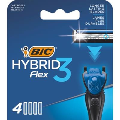 Bic Hybrid 3 Flex Erkek Tıraş Bıçağı Yedek Kartuş 4lü 3 Titanyum Bıçak Aloe Vera ve E Vitaminli Konforlu Tıraş