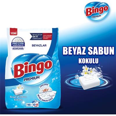 Bingo Bingo premium Toz Çamaşır Deterjanı 7 kg Beyaz