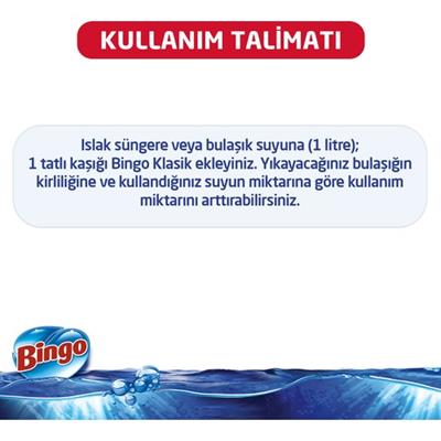 Bingo Elde Yıkama Sıvı Bulaşık Deterjanı 4 kg Limon Kokulu Fosfatsız Çevre Dostu Büyük Boy Şişe