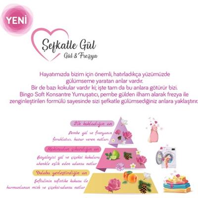 Bingo Konsantre Yumuşatıcısı 1440 ml Şefkatle Gül