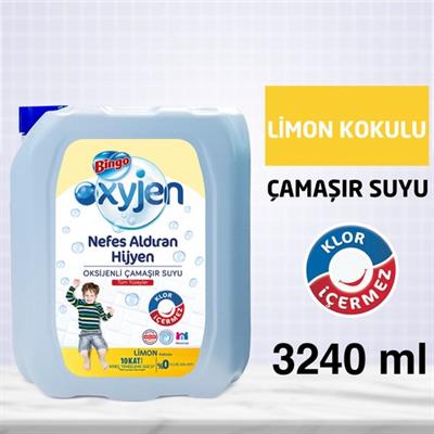Bingo Oksijen Çamaşır Suyu Limon Kokulu 3;24 L