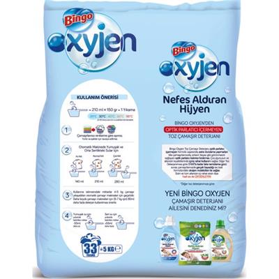 Bingo Oksijen Hipoalerjenik Toz Çamaşır Deterjanı 5 Kg