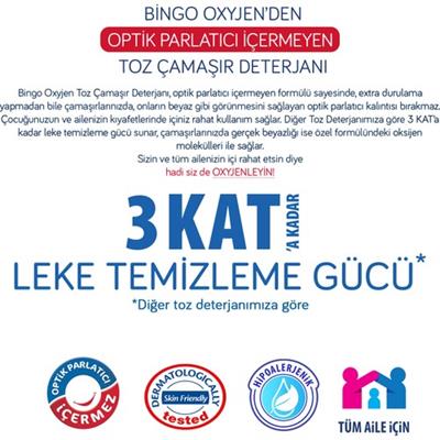 Bingo Oksijen Hipoalerjenik Toz Çamaşır Deterjanı 5 Kg
