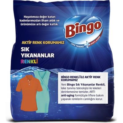 Bingo Toz Çamaşır Deterjanı Sık Yıkananlar Renkli 9 Kg