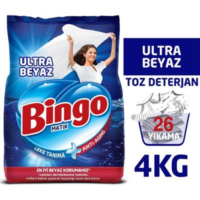 Bingo Ultra Beyaz Toz Çamaşır Deterjanı 4 Kg