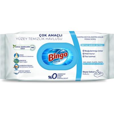 Bingo Yüzey Havlusu Beyaz Sabun 96lı