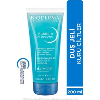 Bioderma Atoderm Kokusuz Nemlendirici Duş Jeli 200 ml - Kuru ve Hassas Ciltler için Bebek, Çocuk ve Yetişkinlere Uygun
