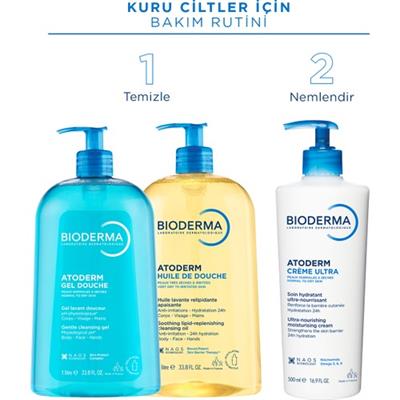 Bioderma Atoderm Ultra Vücut Kremi - 500 ml, Kuru Ciltler İçin Besleyici ve Nemlendirici Formül, Gözenekleri Tıkamayan