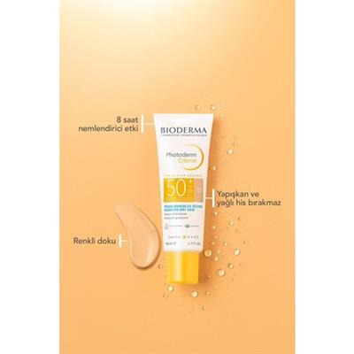 Bioderma Photoderm SPF50+ Suya Dayanıklı Yüksek Koruma Kremi - Kuru ve Çok Kuru Ciltler İçin Renkli Güneş Kremi 40ml
