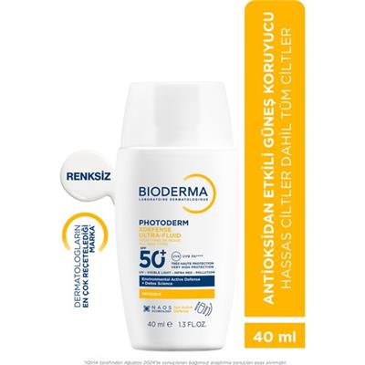 Bioderma Photoderm XDefense Spf50+ Tüm Cilt Tipleri Antioksidan Etkili Akışkan Güneş Kremi Renksiz 40 ml