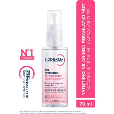 Bioderma Sensibio AR+ Kızarıklık Karşıtı Sprey Hassas Ciltler İçin 70 ml Kokusuz