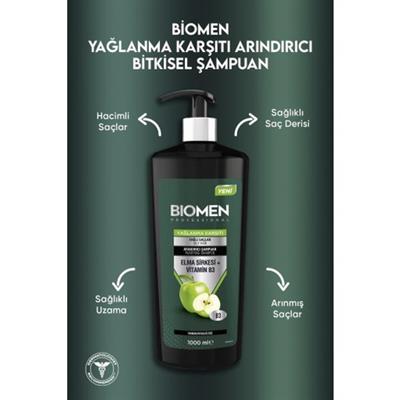Biomen Professional Elma Sirkesi&vitamin B3 Yağlanma Karşıtı Arındırıcı Şampuan 1000 ml