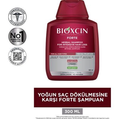 Bioxcin Forte Şampuan 300 ml Yoğun Saç Dökülmesine Karşı Bitkisel Formül Sülfatsız Parabensiz