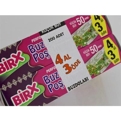 Bırx 20 x 30 cm 50li 4 Al 3 Öde Küçük Boy 20 x 30 cm 50 li Buzdolabı Poşeti.
