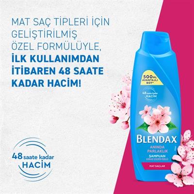 Blendax Anında Parlaklık ve Yumuşaklık Kiraz Çiçeği Özlü Şampuan 500 ml Mat Saçlar İçin