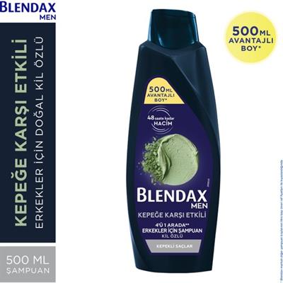 Blendax Erkekler İçin Kepeğe Karşı Etkili Kil Özlü Şampuan 500 ml Kepekli Saçlar İçin