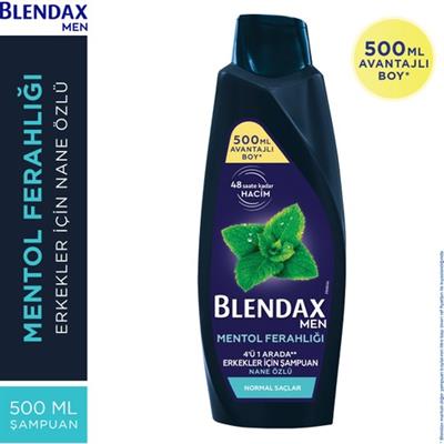 Blendax Erkekler İçin Mentol Ferahlığı Nane Özlü Şampuan 500 ml Normal Saçlar İçin