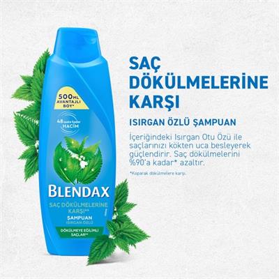 Blendax Isırgan Özlü Şampuan 500 ml Dökülmeye Eğilimli Saçlar İçin
