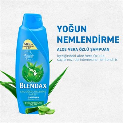 Blendax Yoğun Nemlendirme Aloe Vera Özlü Şampuan 500 ml Kuru Saçlar İçin