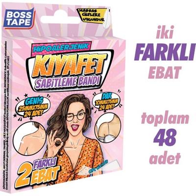 Boss Tape 48li Kıyafet Sabitleme Dekolte Kapama Bandı Kaydırmaz Çift Taraflı Dar Ve Geniş Ebatlı