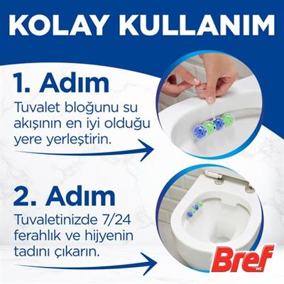 Bref Power Aktiv Katı Klozet Blok Çam Kokulu 2li Paket