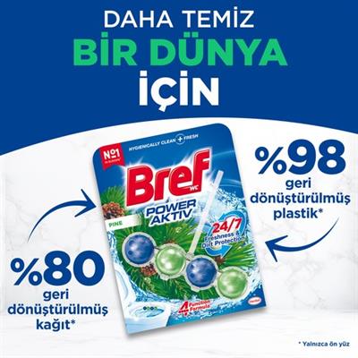 Bref Power Aktiv Katı Klozet Blok Çam Kokulu 2li Paket