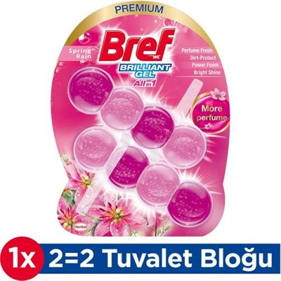Bref WC Brilliant Gel Çiçek Kokulu Kir&Kireç Önleyici & Koku Giderici Katı li Klozet Temizleme Topu