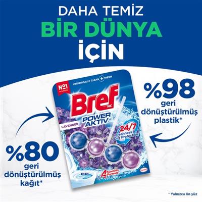 Bref WC Power Active Lavanta Kir&Kireç Önleyici & Koku Giderici Katı Klozet Temizleme Topu