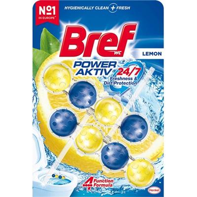 Bref WC Power Active LimonKir & Kireç Önleyici & Koku Giderici Katı 2li Klozet Temizleme Topu