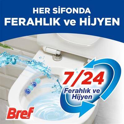 Bref WC Power Active Okyanus Kir&Kireç Önleyici & Koku Giderici Katı Klozet Temizleme Topu
