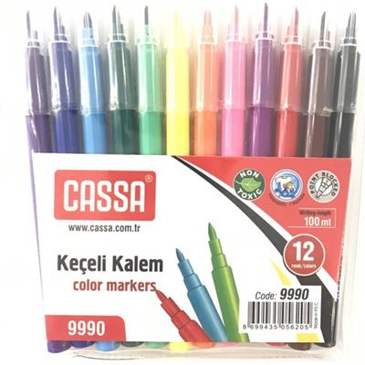 Cassa Keçeli Kalem Renkli 12li