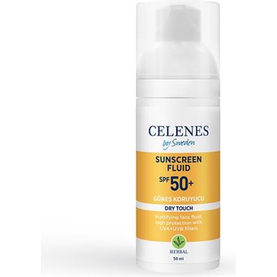 Celenes By Sweden Herbal Dry Touch SPF 50 Mat Bitişli Güneş Kremi - Yüz Ve Dekolte Bölgesi 50 ml