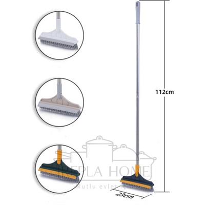 Chefplast Plastic Çift Taraflı Temizleme Fırçası Zemin Fırçalayın Sihirli Süpürge V-Şekli ve Çekçek ile Çift Fırçalı