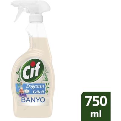 Cif Doğanın Gücü Sprey Temizleyici Banyo İçin Sirke Karbonat Organik Lavanta Yağı İçerir 750 ml