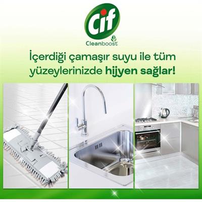 Cif Jel Yüzey Temizleyici Tüm Yüzeyler İçin Çamaşır Suyu Katkılı Bahar Ferahlığı 750 ML