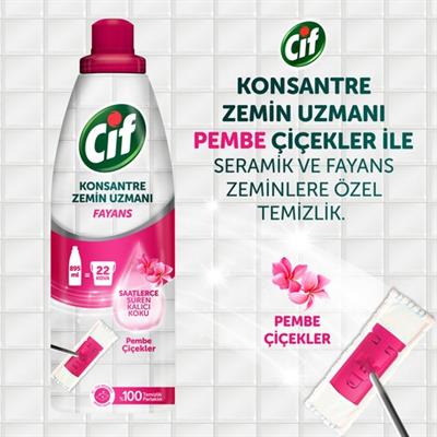 Cif Konsantre Zemin Uzmanı Fayans Pembe Çiçekler 895 ml
