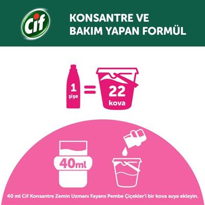 Cif Konsantre Zemin Uzmanı Fayans Pembe Çiçekler 895 ml