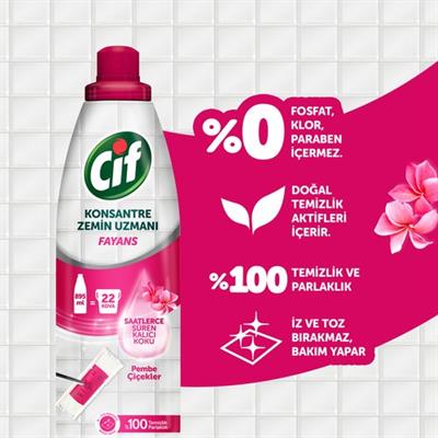 Cif Konsantre Zemin Uzmanı Fayans Pembe Çiçekler 895 ml