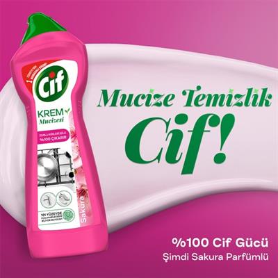 Cif Krem Mucizesi Sakura Parfümlü Yüzey Temizleyici 750 ml