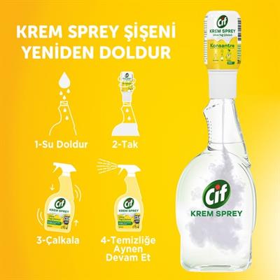 Cif Krem Sprey Konsantre Ultra Yağ Çözücü Limon 70 ml