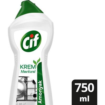Cif Krem Yüzey Temizleyici Amonyaklı Yağ ve Kireç Sökücü Leke Çıkarıcı 750 ML