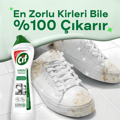 Cif Krem Yüzey Temizleyici Amonyaklı Yağ ve Kireç Sökücü Leke Çıkarıcı 500 ML