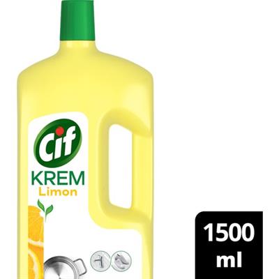 Cif Krem Yüzey Temizleyici Limon Kokulu Yağ ve Kireç Sökücü Leke Çıkarıcı 1500 ML
