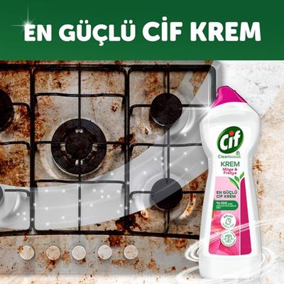 Cif Krem Yüzey Temizleyici Müge ve Frezya Yağ ve Kireç Sökücü Leke Çıkarıcı 500 ML