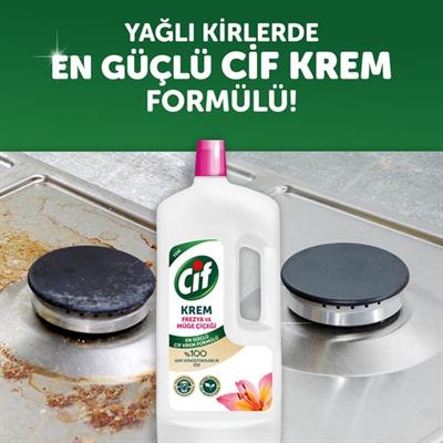 Cif Krem Yüzey Temizleyici Mutfak ve Banyo İçin Frezya ve Müge Çiçeği Kokulu 1500 ML 1 Adet