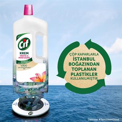 Cif Krem Yüzey Temizleyici Mutfak ve Banyo İçin Frezya ve Müge Çiçeği Kokulu 1500 ML 1 Adet