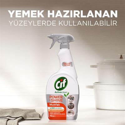Cif Power Shine Cleanboost Sprey Temizleyici Mutfak İçin Temizleyici ve Yağ Çözücü 750 ML
