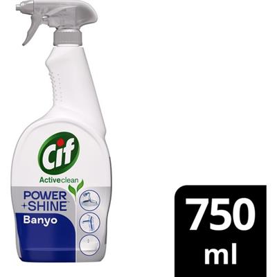 Cif Power Shine Cleanboost Sprey Temizleyici Banyo İçin Temizleyici ve Kireç Çözücü 750 ML