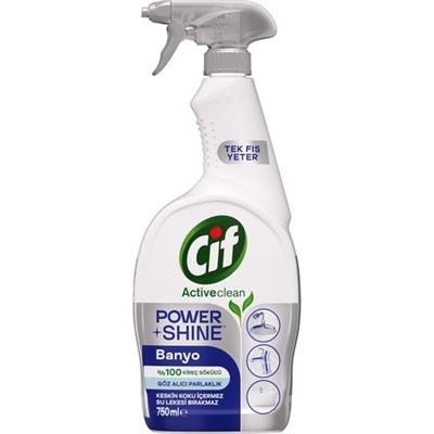 Cif Power Shine Cleanboost Sprey Temizleyici Banyo İçin Temizleyici ve Kireç Çözücü 750 ML